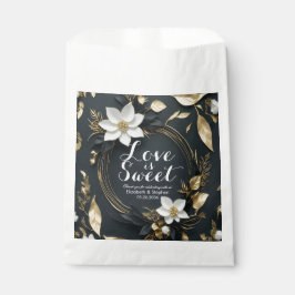 Sacolinha Presentes de Obrigados de amor Dourados Florais Br