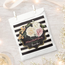 Sacolinha Preto, marfim, Dourado Buquê Floral