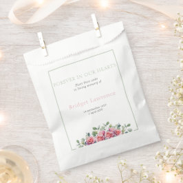 Sacolinha Pretty Eucalyptus Pink Roses Funeral Seed Packet