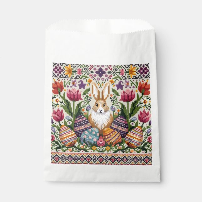 Sacolinha Primavera/Páscoa de cor branca (Frente)