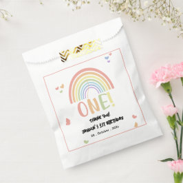 Sacolinha Primeiro aniversario Arco-Íris de Pastel Cujo Cort