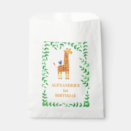 Sacolinha primeiro aniversario Cute Girafa & Bird WhimsParty