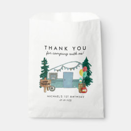 Sacolinha Primeiro aniversario de Camper Van Trees Feliz e B