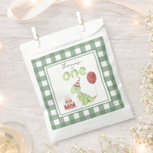 Sacolinha Primeiro aniversario de Dinossauro de Aquarela