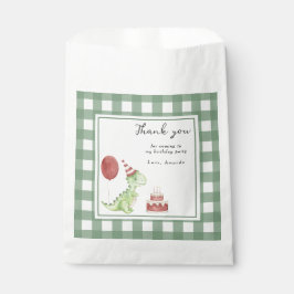 Sacolinha Primeiro aniversario de Dinossauro de Aquarela Obr