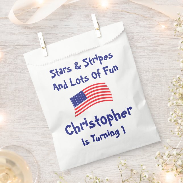 Sacolinha Primeiro aniversario de estrelas e tiras (Cortado)