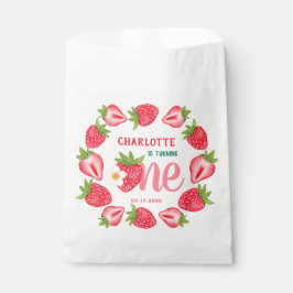 Sacolinha Primeiro aniversario de morango Bebê Berry Festa D