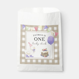 Sacolinha Primeiro aniversario de Pato de Aquarela