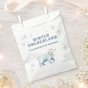Sacolinha Primeiro aniversario de Urso Polar de Winter Onede