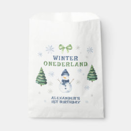 Sacolinha Primeiro aniversario de Winter Onederland Snowman