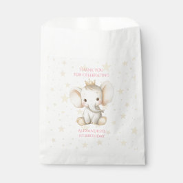 Sacolinha primeiro aniversario Personalizado Princesa Elefan