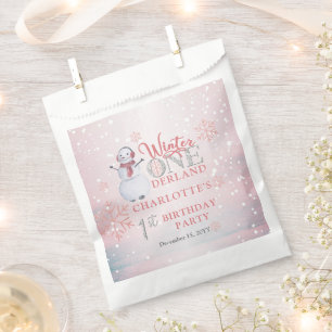 Sacolinha Primeiro aniversario Snowman Winter ONEderland