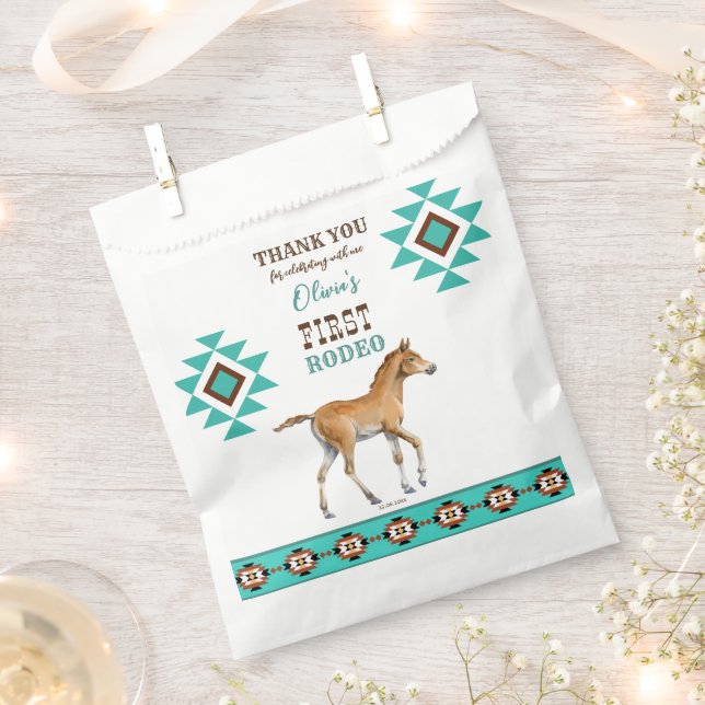 Sacolinha Primeiro rodeio a sudoeste do cavalo turquesa (Cortado)