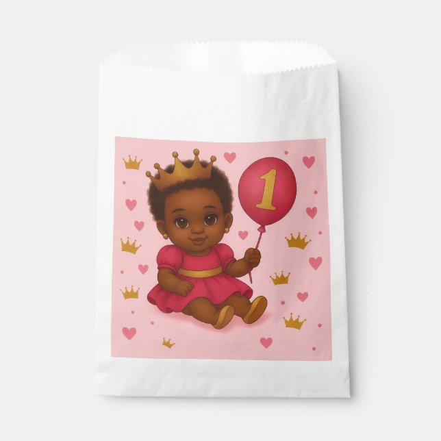 Sacolinha Princess Pink & Gold Favor Bag (Frente)