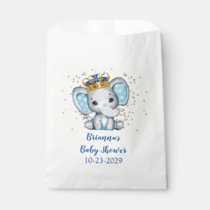 Sacolinha Príncipe Azul Real Dourado Elefante Menino Chá de