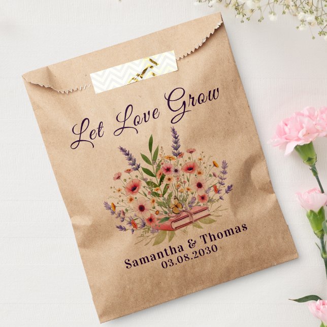 Sacolinha Purple Poppy Lavender Let Love Grow Favor Bag (Criador carregado)