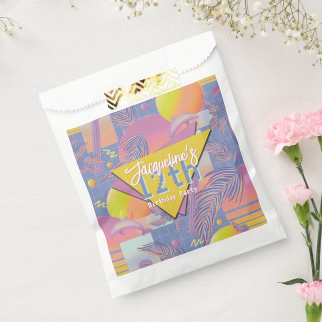 Sacolinha Purple Summer Vaporwave Sunset Birthday (Selado)