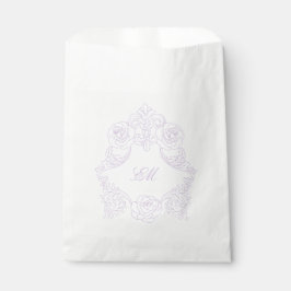 Sacolinha Purple Victorian Botanical Crest Monogram