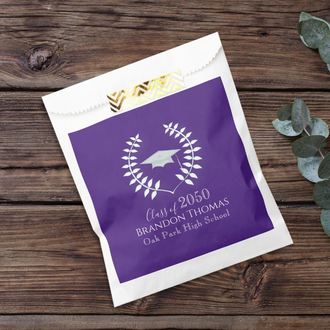 Sacolinha Púrpura Clássica de Graduação Moderna Mortarboard (Criador carregado)