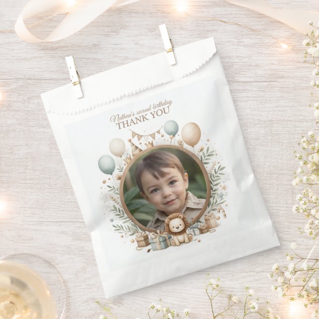 Sacolinha Quadro de Fotografias do Cub Lion para Festas de a (Cortado)