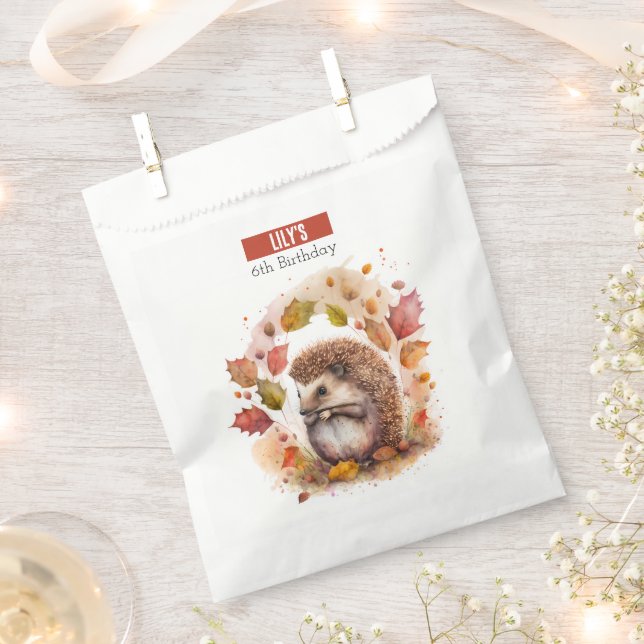 Sacolinha Queda / Autumn vibes Hedgehog - Festa de aniversár (Cortado)