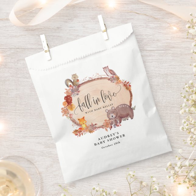 Sacolinha Queda de animais da floresta apaixonados, Chá de f (Cortado)