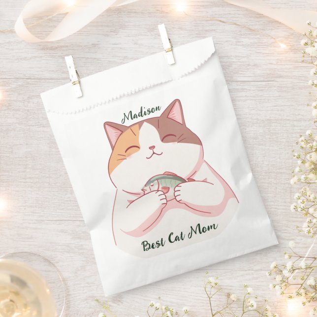 Sacolinha Querida Melhor gata peixe mãe script personalizado (Cortado)