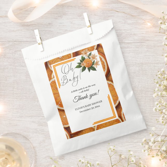 Sacolinha Querida Um Pequeno Chá de fraldas De Citros Laranj (Cortado)