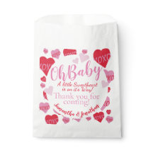 Querida Vermelha Cor-de-rosa Chá de fraldas Branco