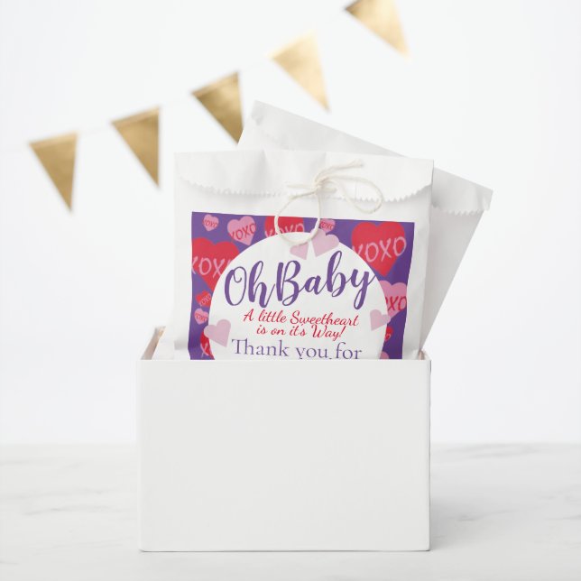 Sacolinha Querida Vermelha Cor-de-rosa Chá de fraldas Roxo (Festa)