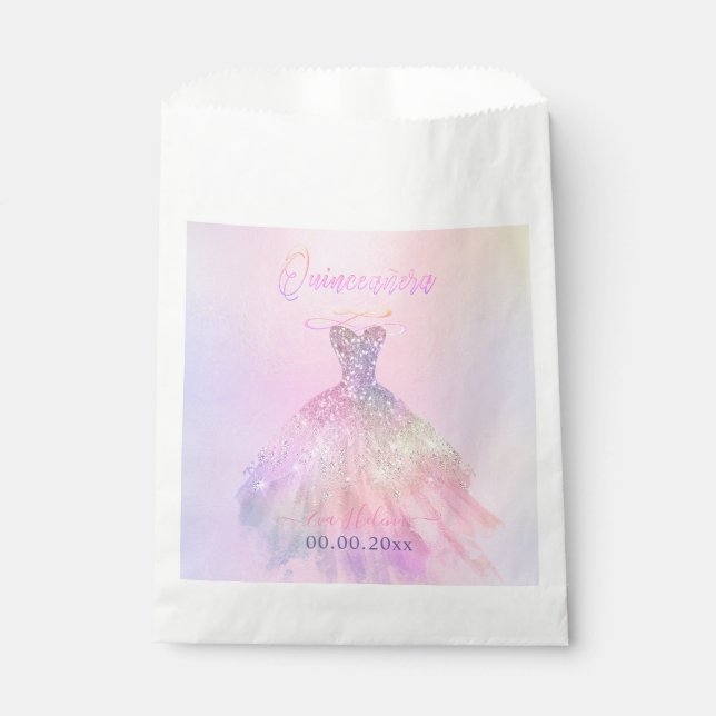 Sacolinha Quinceañera, Sparkle Gown, algodão doce (Frente)