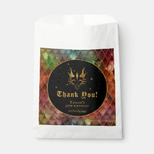 Sacolinha Rainbow Dragon Escala Dourado Aniversário Obrigado