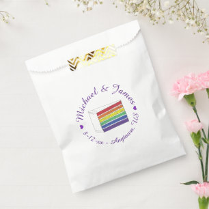 Sacolinha Rainbow Weding Slice Slice Púrpura Coração LGBT Ga