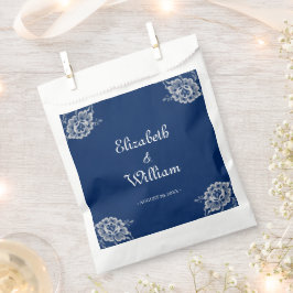 Sacolinha Raios Florais Elegantes no Casamento Azul Marinho