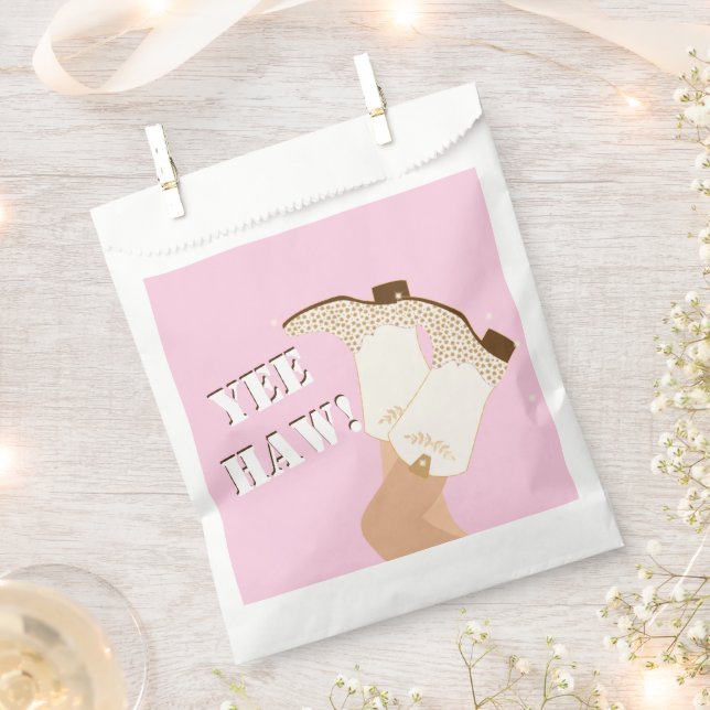 Sacolinha Rapariga Moderna Boot Pernas Estrelas Yeehaw Rosa (Cortado)