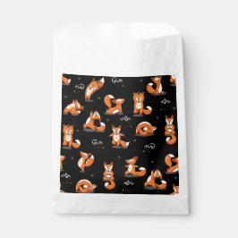 Sacolinha raposas de ioga engraçadas preto