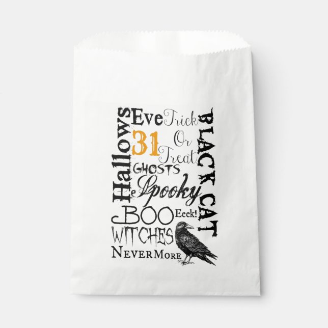 Sacolinha Raven Nevermore Halloween Party Favor Bolsas (Frente)
