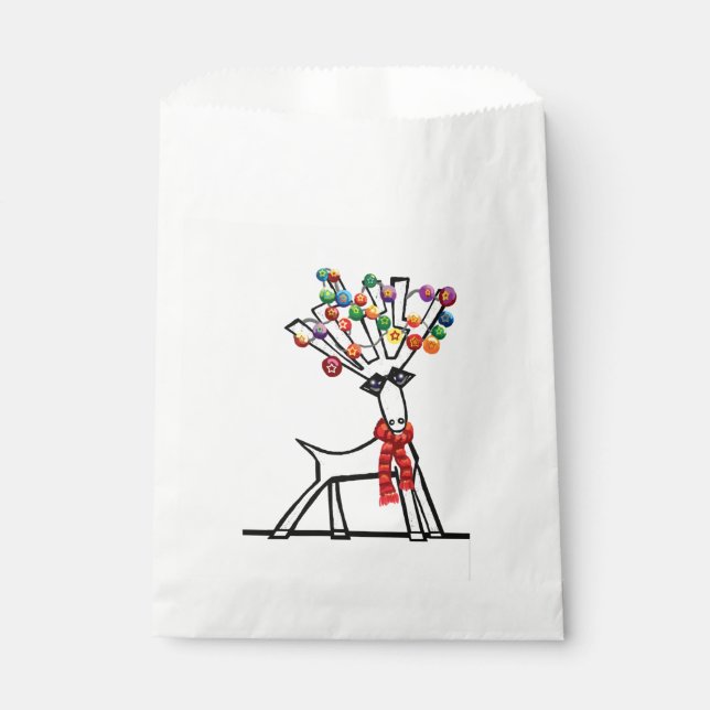 Sacolinha Rebelde, bolas de Natal, lenço vermelho e neve (Frente)