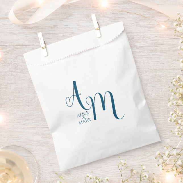 Sacolinha Recepção de casamento Monogramas Favor Bag (Cortado)