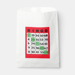 Sacolinha Red BINGO Card Party Favor Bag