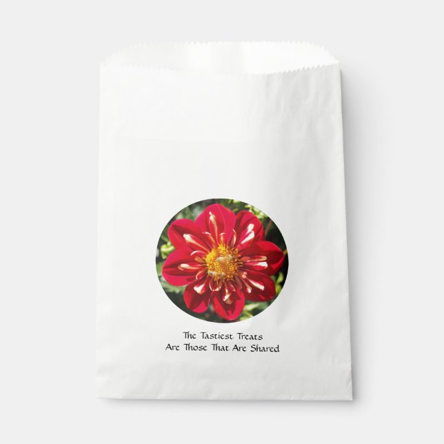 Sacolinha Red Dahlia com Par de Abelhas - White Favor Bag (Frente)