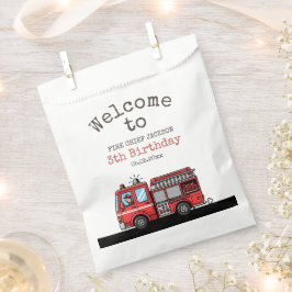 Sacolinha Red Fire Truck Party Décor | Custom Kids Birthday