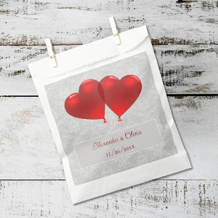 Sacolinha Red Heart Balloons Favor de Casamento Bag