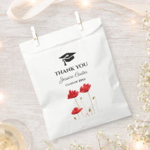 Red Poppies Flores Graduação Floral Obrigado