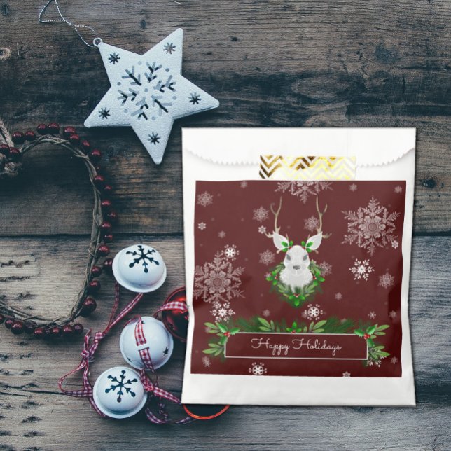 Sacolinha Red Reindeer Favor Bag (Red Reindeer Favor Bags)