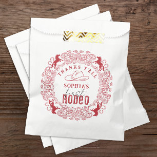 Sacolinha Red Western Rodeo Primeiro Aniversário Favor Bag -