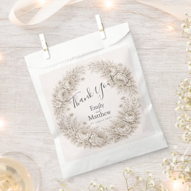 Sacolinha Regency Botanical Engraving Wedding  (Cortado)