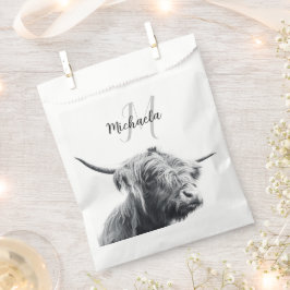 Sacolinha Retrato da vaca em terras altas monograma inicial 