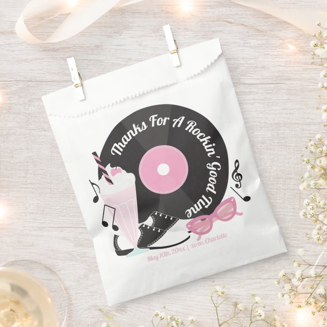 Sacolinha Retro 1950s Diner Birthday Favor Bolsas - Salto So (Cortado)
