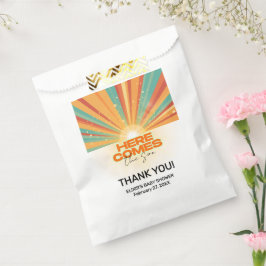 Sacolinha Retro Aqui Vem O Chá de fraldas Filho